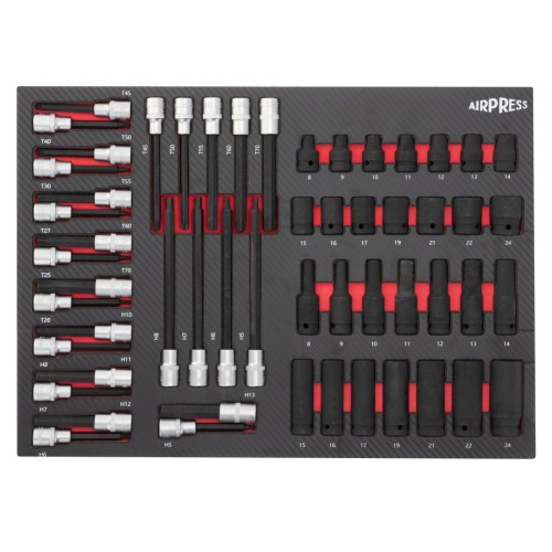 Airpress 79169 - Profesjonalny wózek narzędziowy z osprzętem 215 elementów - 7 szuflad