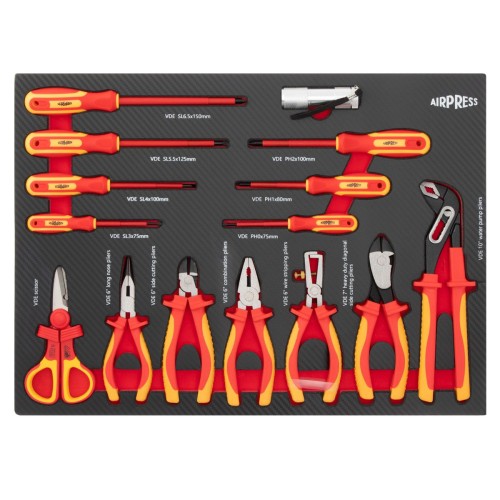 Airpress 79169 - Profesjonalny wózek narzędziowy z osprzętem 215 elementów - 7 szuflad