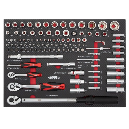 Airpress 79169 - Profesjonalny wózek narzędziowy z osprzętem 215 elementów - 7 szuflad