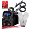 Spartus EasyARC 216P - Inwertorowa spawarka MMA z pulsem + rękawice spawalnicze + kątownik magnetyczny + Elektrody rutylowe - łatwospawalne 1 kg