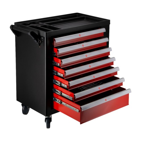 Airpress 79155 - Kompaktowy wózek narzędziowy z osprzętem 250 elementów - 7 szuflad