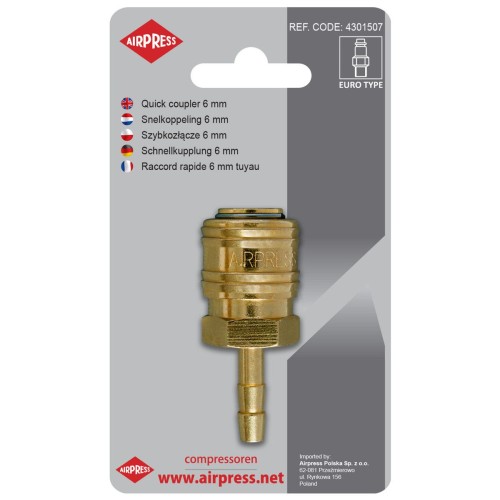 Airpress 4301507 - Szybkozłącze na wąż 6 mm Euro