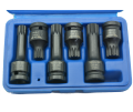 Adler AD-06S - Zestaw nasadek udarowych SPLINE Cr-Mo krótkie + długie 1/2" - 6 szt