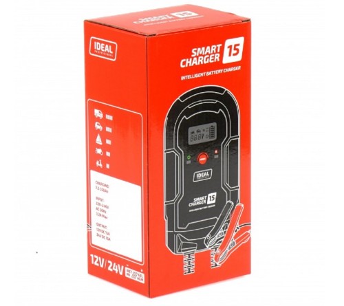 IDEAL SMART CHARGER 15 LCD - Inteligentny prostownik 12/24 V