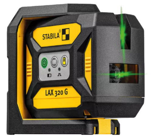 Stabila LAX 320G - Laser krzyżowo-pionujący - 5 częściowy zestaw