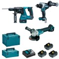 Makita DLX3202TJ - Zestaw combo DGA506 + DDF492 + DHR243