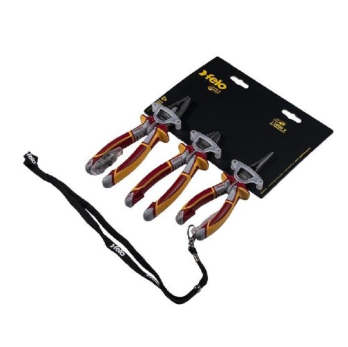 Felo FL58093095 - Zestaw 3 narzędzi VDE + detektor napięcia oraz smycz 