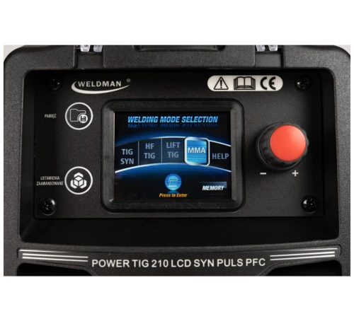 Weldman POWER TIG 210 LCD AC/DC SYN PULS PFC - Spawarka inwertorowa 