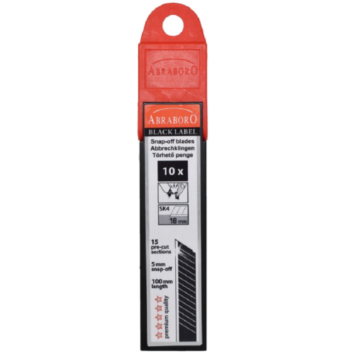 Abraboro AB00003018 - Ostrza odłamywane 18 mm / 15 seg - 10 szt