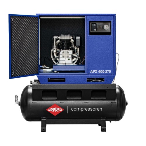 Airpress APZ 600-270 - Wyciszony kompresor dwutłokowy 