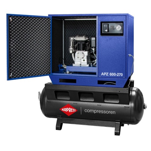 Airpress APZ 600-270 - Wyciszony kompresor dwutłokowy 