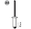 Novus NV045-0024 - Nity aluminiowe A4/8 - 30 szt