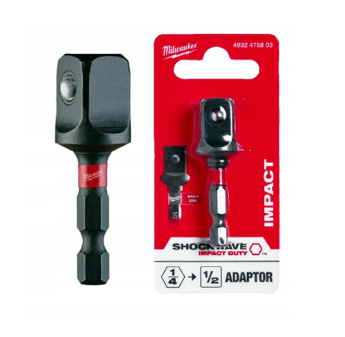 Milwaukee 4932478803 - Adapter gniazda Shockwave 1/4" - Hex 1/2" kwadrat 55 mm