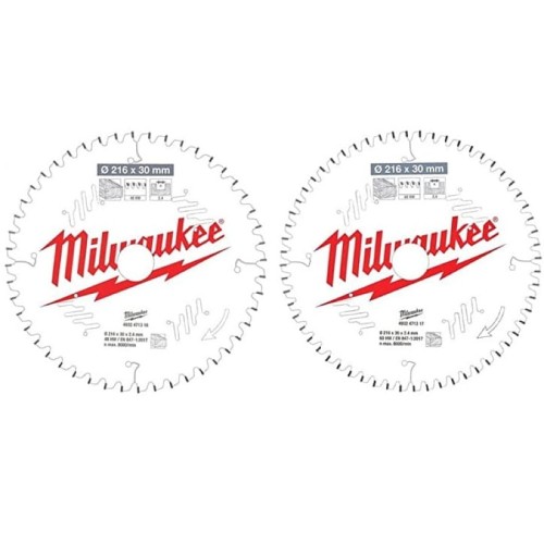 Milwaukee 4932479575 - Zestaw 2 tarcz pilarskich do drewna 216x30 mm/ 48 i 60 zębów