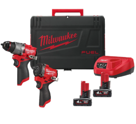 Milwaukee M12 FPP2X2-402X - Zestaw Klucz udarowy FCIWF12G3 + wiertarko-wkrętarka udarowa FPD2 