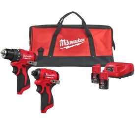 Milwaukee M12 BLPP2D-202B - Zestaw combo wiertarko-wkrętarka + zakrętarka udarowa