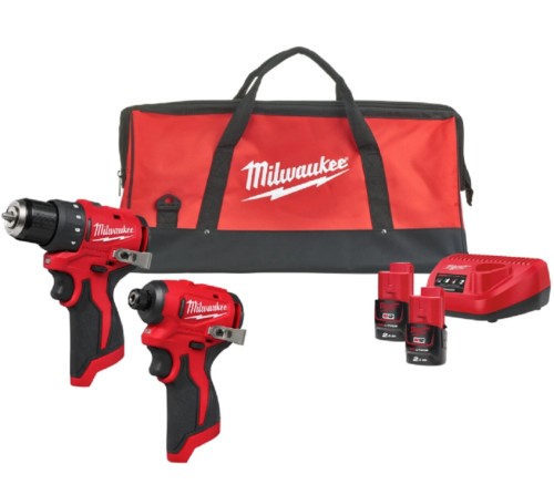 Milwaukee M12 BLPP2D-202B - Zestaw combo wiertarko-wkrętarka + zakrętarka udarowa
