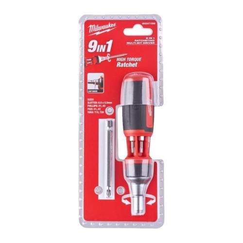MILWAUKEE 4932471598 - Śrubokręt Multi 9 w 1, z bitami PH, PZ, TX, płaskim