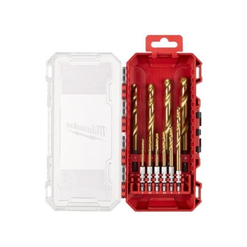 MILWAUKEE 4932493865 - Zestaw wierteł udarowych do metalu Shockwave HSS-G Tin Red Hex, 3 - 10 mm (10 szt.)