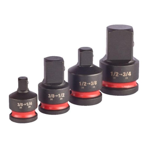 MILWAUKEE 4932480356 - Zestaw adapterów udarowych Hex, 1/2" - 3/4", 1/2" - 3/8", 3/8" - 1/2", 3/8" - 1/4" (4 szt.)