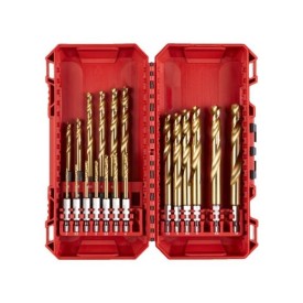 MILWAUKEE 4932493866 - Zestaw wierteł udarowych do metalu Shockwave HSS-G Tin Red Hex, 2 - 10 mm (19 szt.)