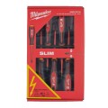MILWAUKEE 4932478738 - Zestaw 7 wkrętaków izolowanych VDE płaskie, Phillips, Pozidriv, 2,5 - 4 mm, PH2, PZ1 - PZ2, próbnik napięcia