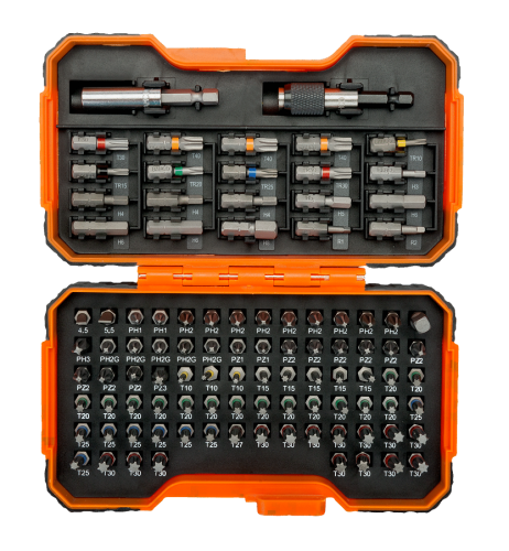 Bahco 59/S100BC-IP - Zestaw 100 szt bitów 1/4" z adapterami