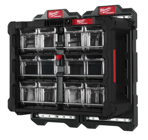 Milwaukee Packout Tip Bin Organiser - Organizer do pojemników Packout na końcówki