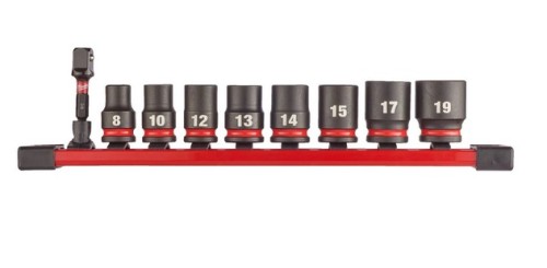 MILWAUKEE 4932480454 - Zestaw kluczy nasadowych ⅜" SHOCKWAVE - 9 części