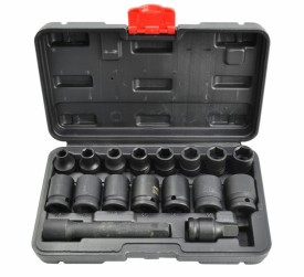 AWTOOLS ZESTAW NASADEK UDAROWYCH KRÓTKIE 1/2" -  BLACK LINE - 15 sztuk