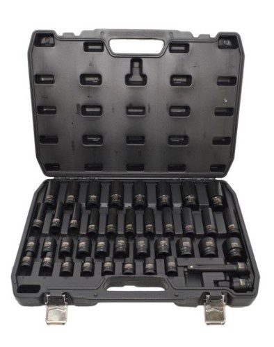 AWTOOLS ZESTAW NASADEK UDAROWYCH 1/2" - KRÓTKIE I DŁUGIE BLACK LINE - 40 części