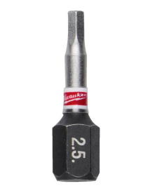Milwaukee 4932500378 - Bit udarowy Shockwave 6-kątny 2,5 x 25 mm (3szt)