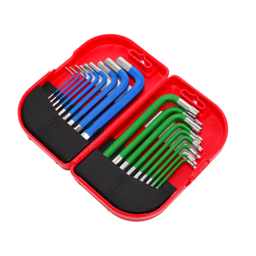AWTOOLS AW35040 - KLUCZE IMBUSOWE HEX /TORX/ 1,5-10,0mm/ 18szt. KOLOR