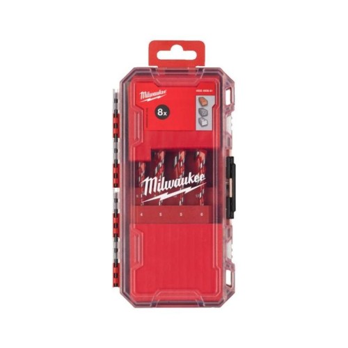 MILWAUKEE 4932493881 - Zestaw wierteł udarowych Premium do betonu z uchwytem cylindrycznym, 4 - 12 mm (8 szt.)