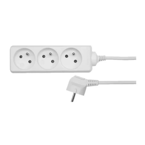 AWTOOLS  AW24626 -  Przedłużacz domowy biały 4 gniazda 3.0m z uziemieniem