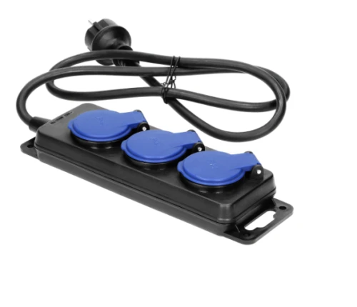 ORNO  AE-13158(GS)/3M -  Przedłużacz warsztatowy bryzgoszczelny IP44, 5 gniazda 2P+Z IP44, przewód gumowy, H05RR-F 3x1,5mm².długość 5m