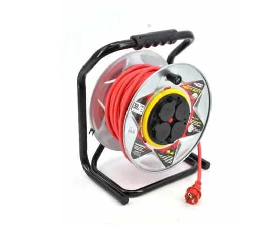 AWTOOLS AW70257 - Przedłużacz bębnowy metalowy heavy duty 50m 