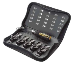 PROXXON PR22730 - Kompaktowy zestaw bitów z rękojeścią Mini FLEX-DOT [26 części] w funkcjonalnym etui na zamek
