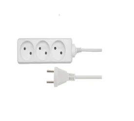 AWTOOLS AW24606 - Przedłużacz biały bez uziemienia 4 gniazda 3m AW24606