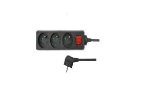 AWTOOLS AW24691 - Przedłużacz czarny 4 gniazda 3.0m z uziemieniem