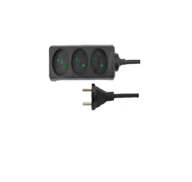 AWTOOLS AW24650 - Przedłużacz czarny bez uziemienia 3 gniazda A