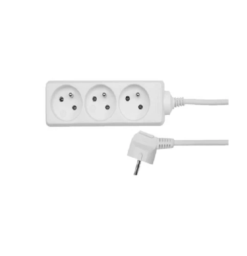 AWTOOLS AW24621 - przedłużacz domowy biały 3 - gniazda 3.0m z uziemieniem