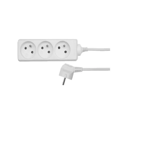 AWTOOLS AW24631 - Przedłużacz domowy biały 5 - gniazd 3.0m z uziemieniem