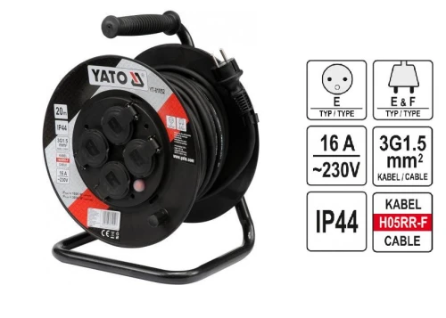 YATO YT-81054 - PRZEDŁUŻACZ 40m /BĘBEN
