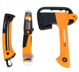 FISKARS 1057912 - Zestaw Campingowy: Siekiera X5 + Nóż + Piła