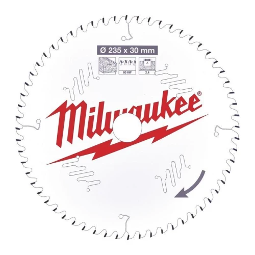 Milwaukee 4932471308 - Tarcza pilarska do drewna, czyste cięcie 235 x 30 mm, 60 zębów