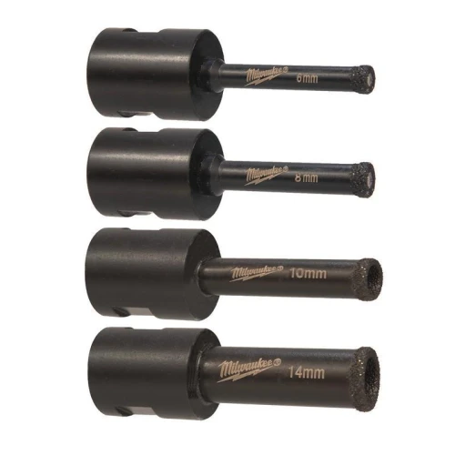 Milwaukee 4932471863 - Zestaw wierteł diamentowych M14 Diamond Max do wiercenia na mokro/sucho, 6 - 14 mm
