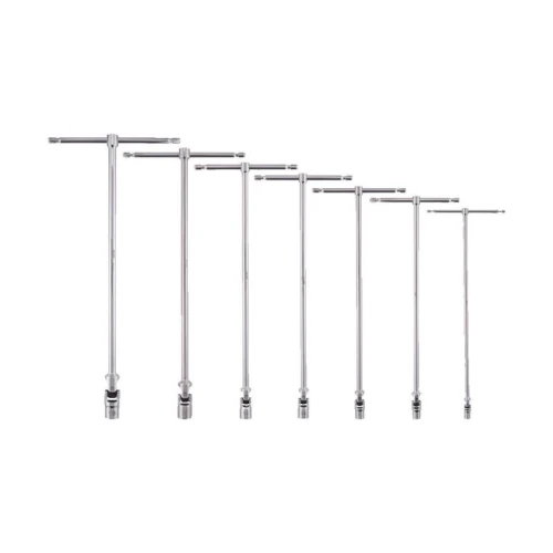 Milwaukee 4932492674 - Zestaw kluczy nasadowych T przegubowych, 6-kątnych, z przesuwną rękojeścią, 8 - 19 mm (7 szt.)