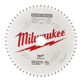 Milwaukee 4932471317 - Tarcza pilarska do drewna, czyste cięcie 216 x 30 mm, 60 zębów