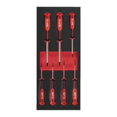 Milwaukee 4932492391 - Moduł wkrętaków do śrub Torx, T7 - T25 (7 szt.), wkładka piankowa